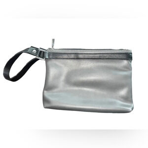 Kendall + Kylie Wristlet Clutch Purse Blue & Black Oversized Cosmetic Bag‎